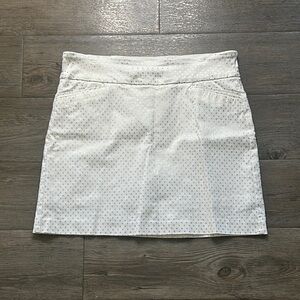 Attyre White Mini Skirt with Polka Dots